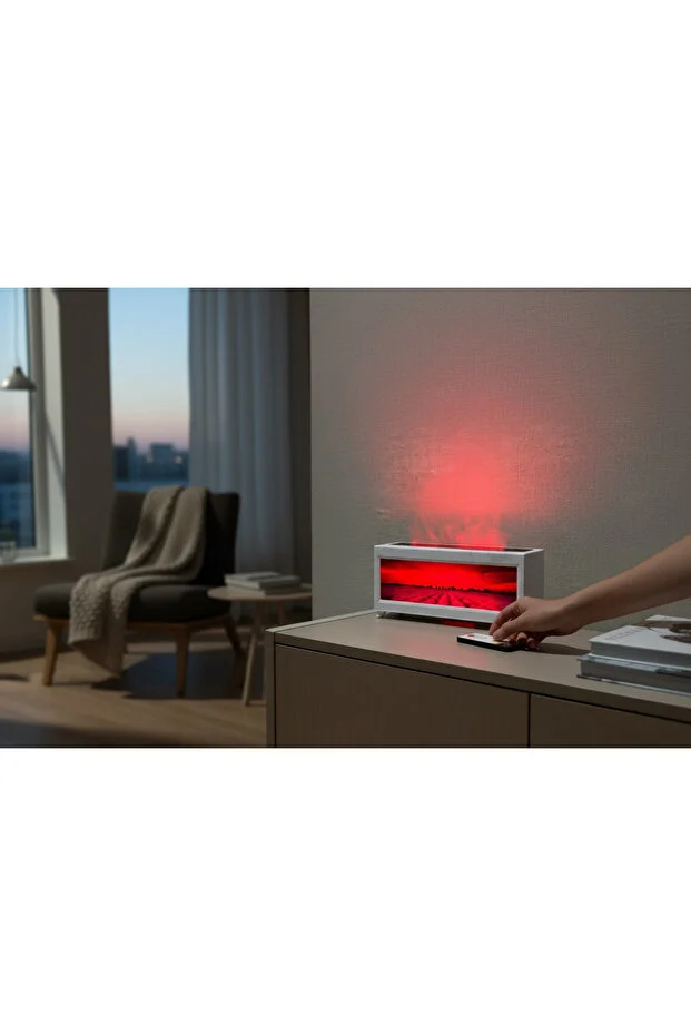 Alev Efektli Dekoratif Manzaralı Hava Nemlendirici (Isıtmasız)